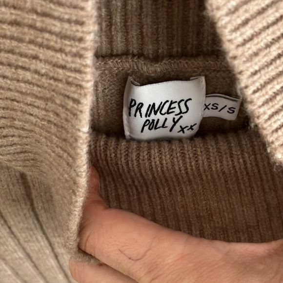 NWOT PRINCESS POLLY LIGHT BROWN MIDI SWEATER DRESS SIZE XS/S - Picture 3 of 4